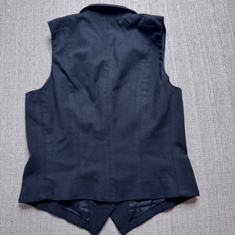 Lauren Ralph Lauren Women Black Wool Blend Tailored Waistcoat Vest Size S 0850 - Picture 6 of 7